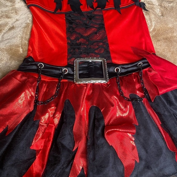 Girl Devil Costume Dress Only Size 7-8 Years - Picture 12 of 16
